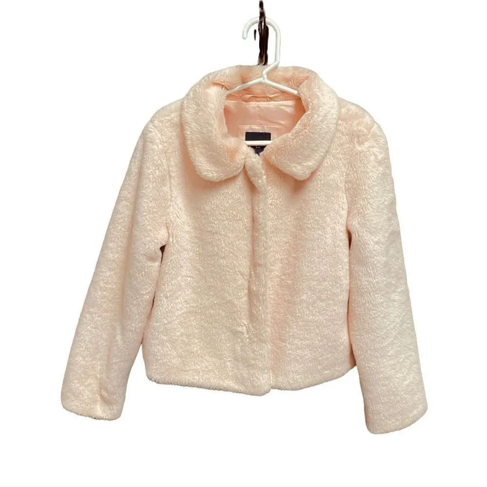 Gap Kids Pink Plush Faux Fur Coat Size Medium NWOT